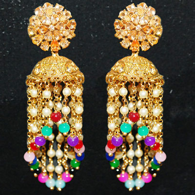 "1grm Gold coated Fancy Jhumkas -MGR -603 - Click here to View more details about this Product